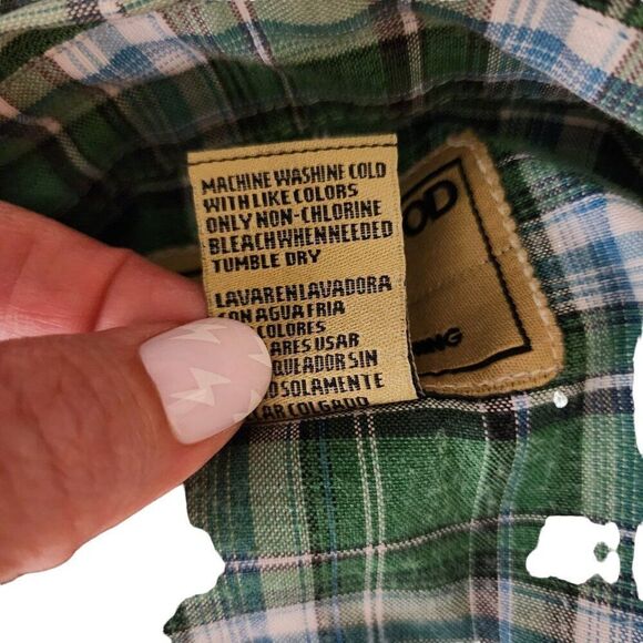 North Wood Long Sleeve Pearl Button Down Plain Mens Shirt Size XL Green - Picture 6 of 6